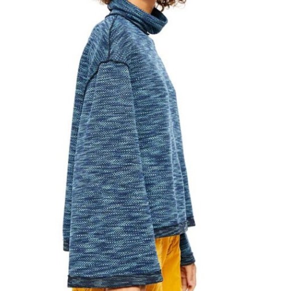 Free People Sunny Days Blue Turtleneck Top Size XS NWT - Picture 7 of 16